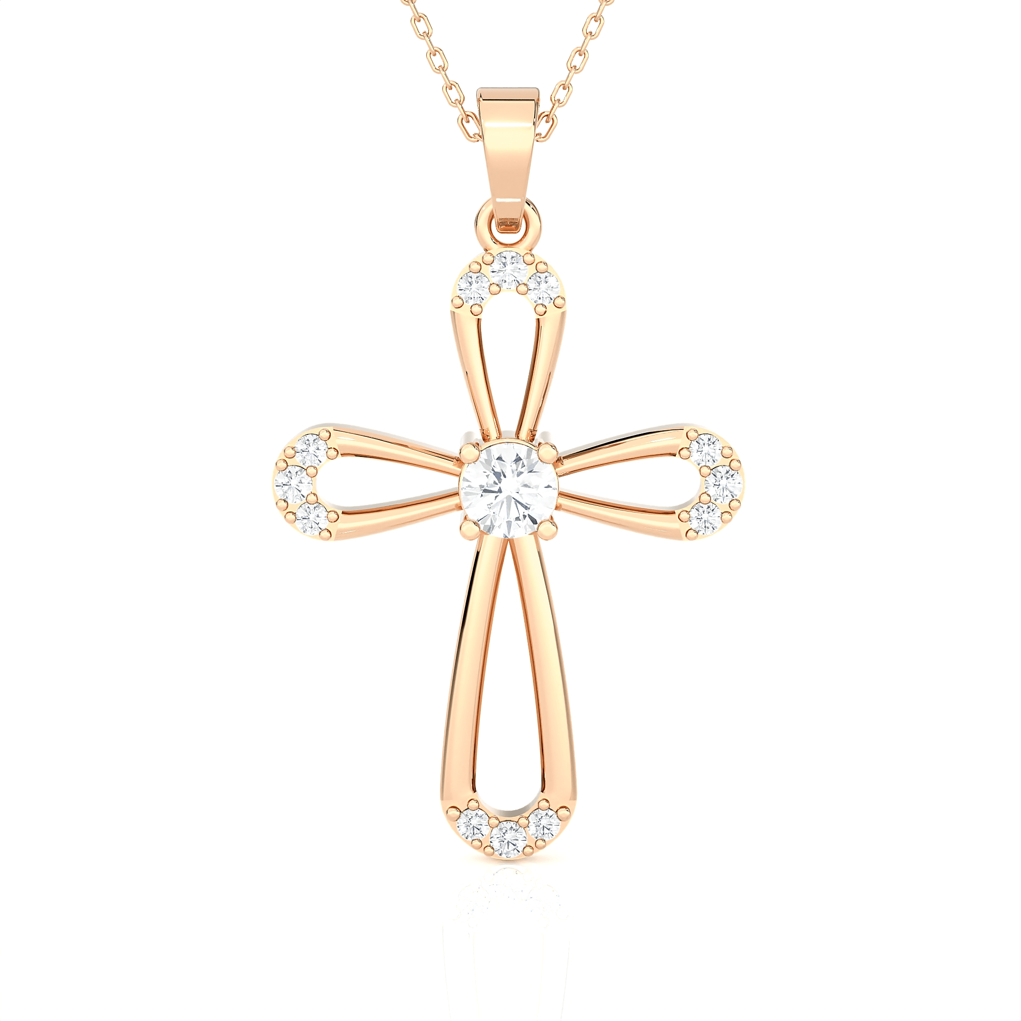 1/2  ctw Round Lab Grown Diamond Cross Pendant