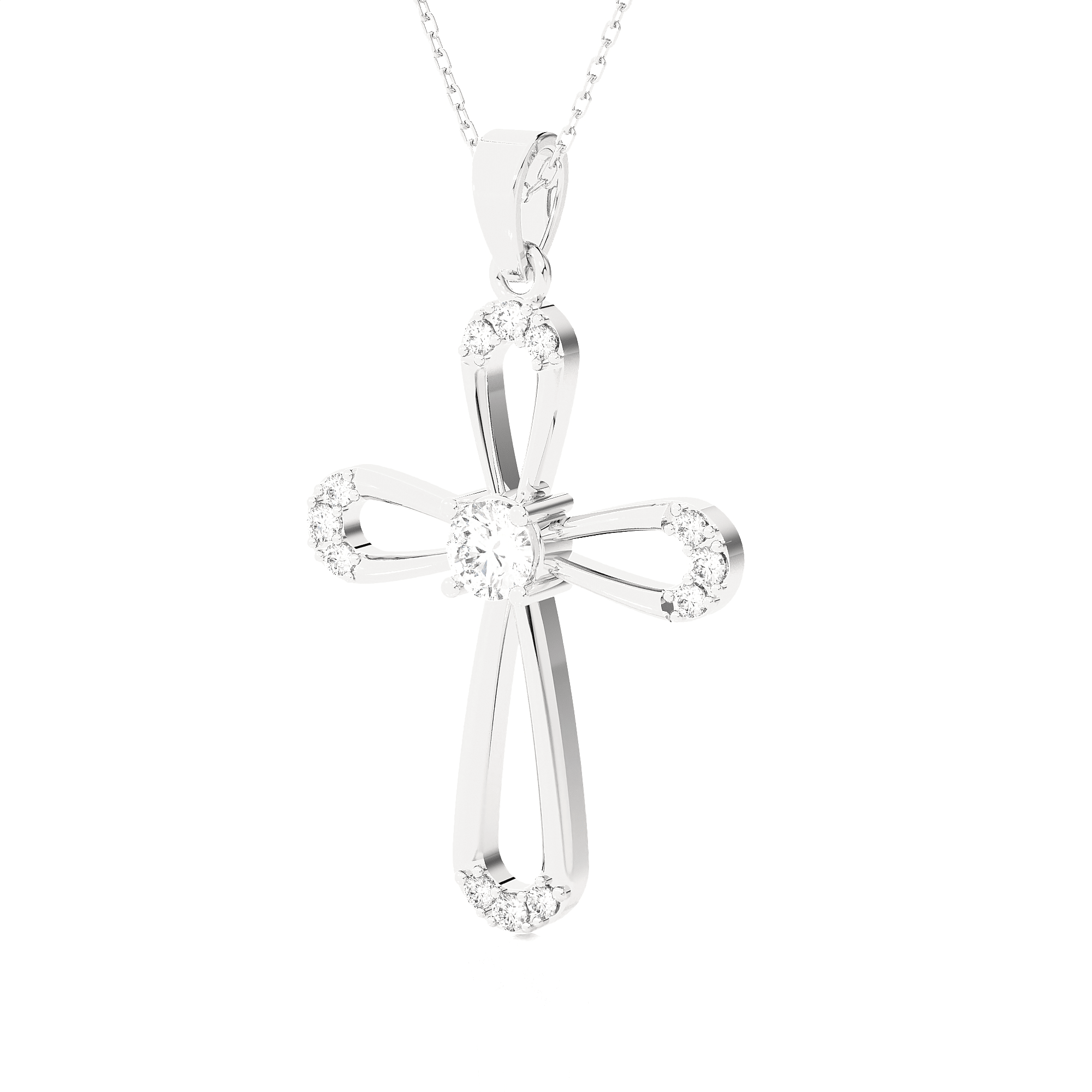 1/2  ctw Round Lab Grown Diamond Cross Pendant