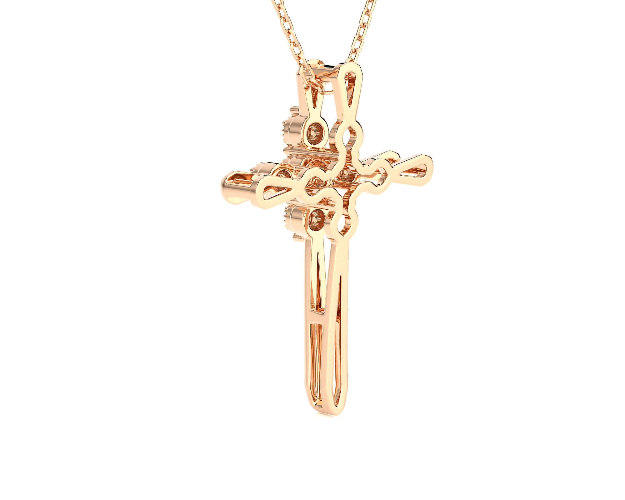 1/20 ctw Round Lab Grown Diamond Cross Pendant