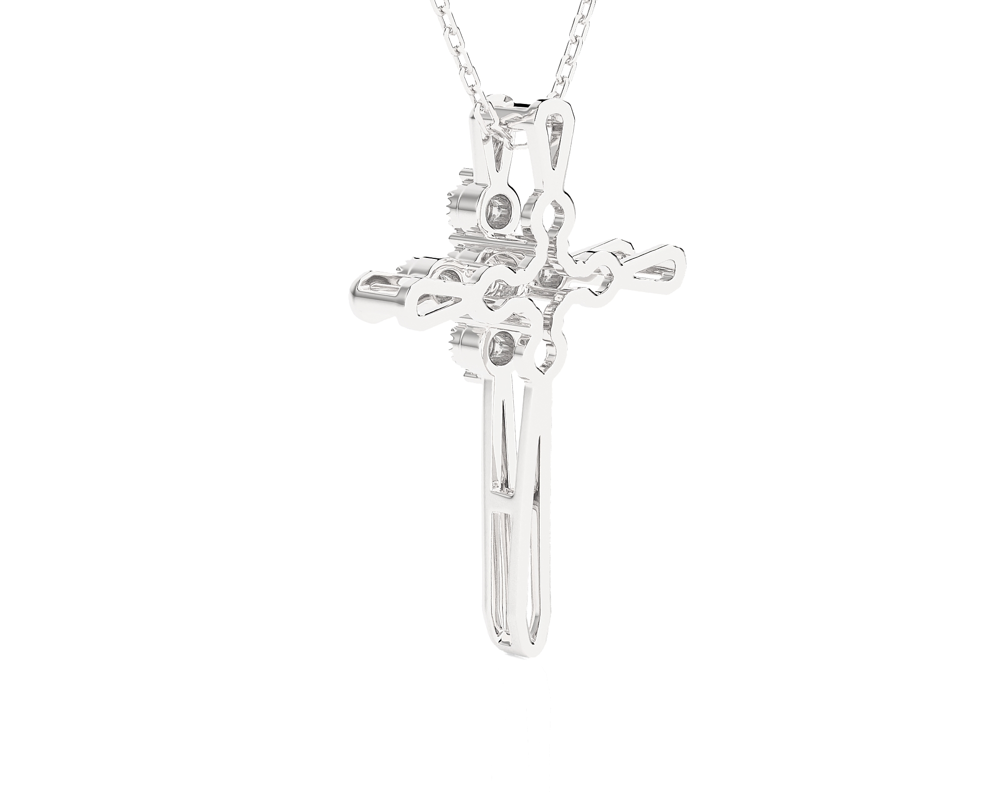 1/20 ctw Round Lab Grown Diamond Cross Pendant