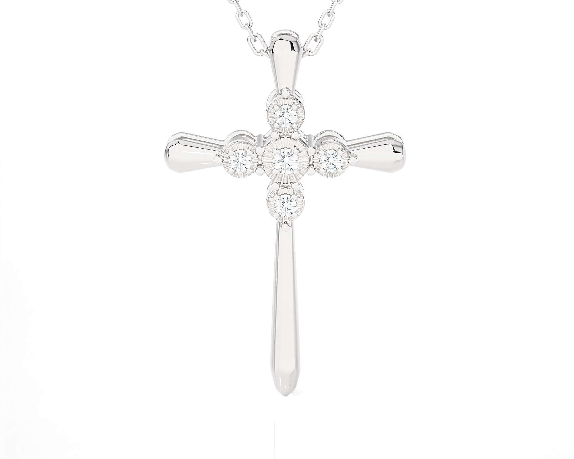 1/20 ctw Round Lab Grown Diamond Cross Pendant