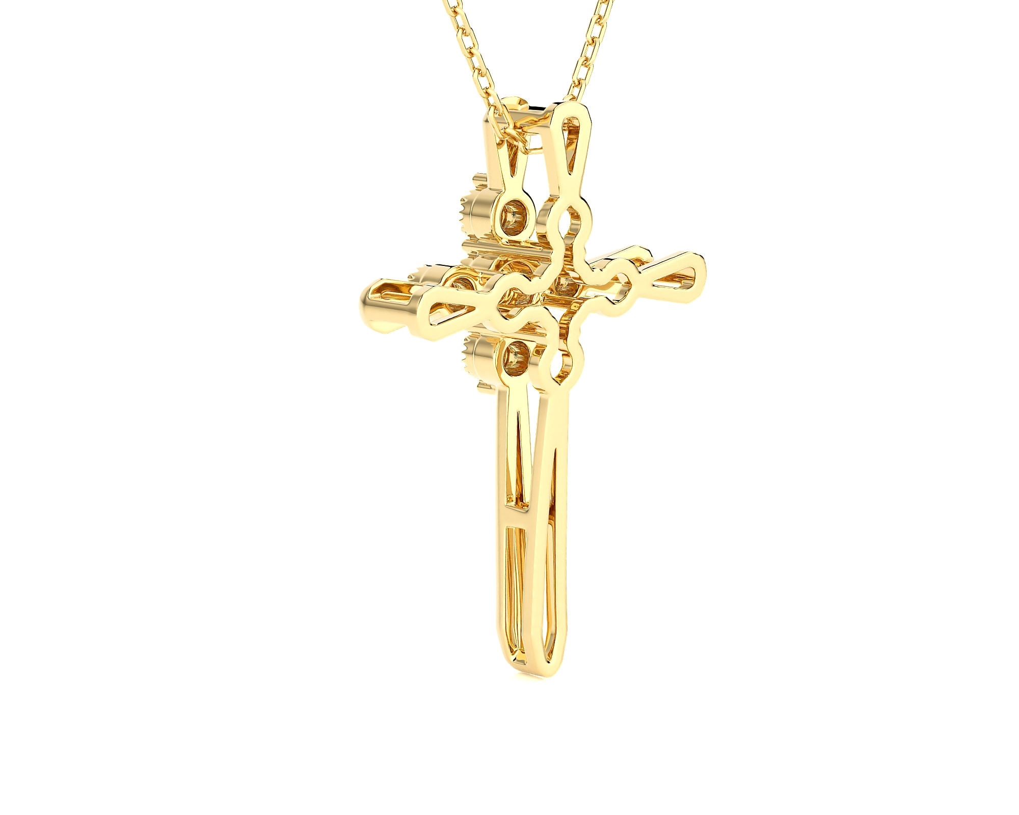1/20 ctw Round Lab Grown Diamond Cross Pendant