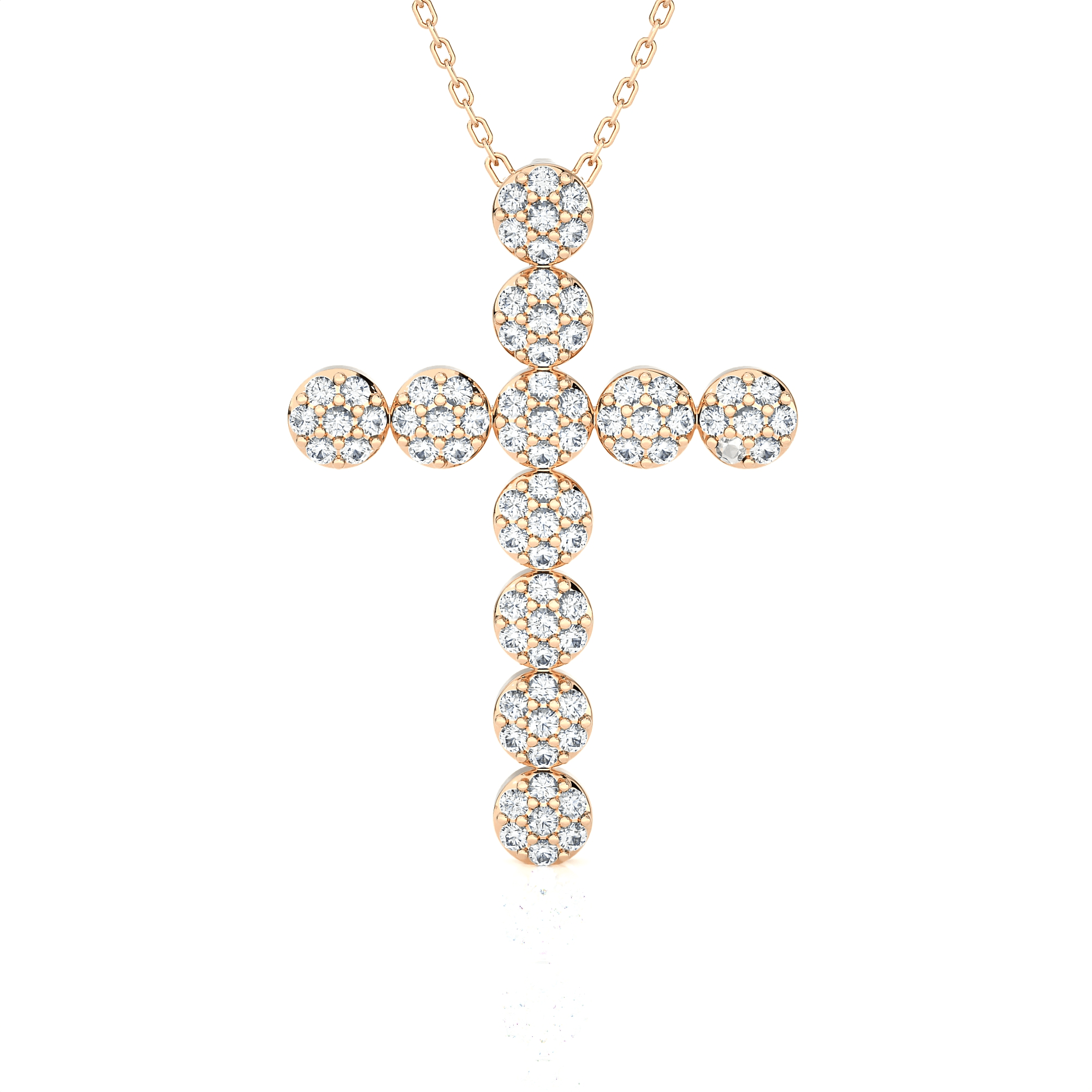 1/2  ctw Round Lab Grown Diamond Cross Pendant