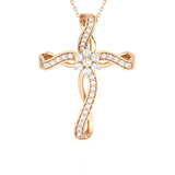 1/2  ctw Round Lab Grown Diamond Cross Pendant