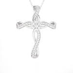 1/2  ctw Round Lab Grown Diamond Cross Pendant