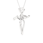 1/2  ctw Round Lab Grown Diamond Cross Pendant