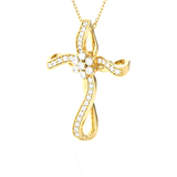 1/2  ctw Round Lab Grown Diamond Cross Pendant