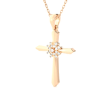 1/20  ctw Round Lab Grown Diamond Cross Pendant