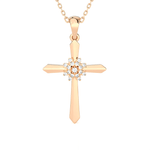 1/20  ctw Round Lab Grown Diamond Cross Pendant