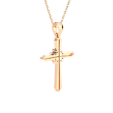 1/20  ctw Round Lab Grown Diamond Cross Pendant