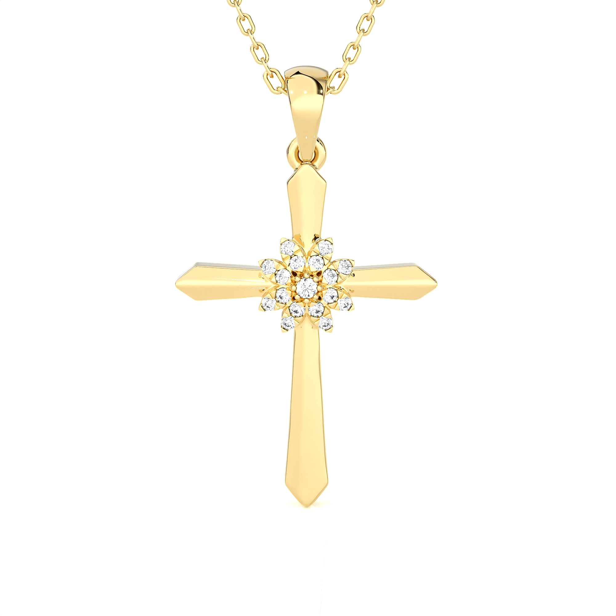 1/20  ctw Round Lab Grown Diamond Cross Pendant