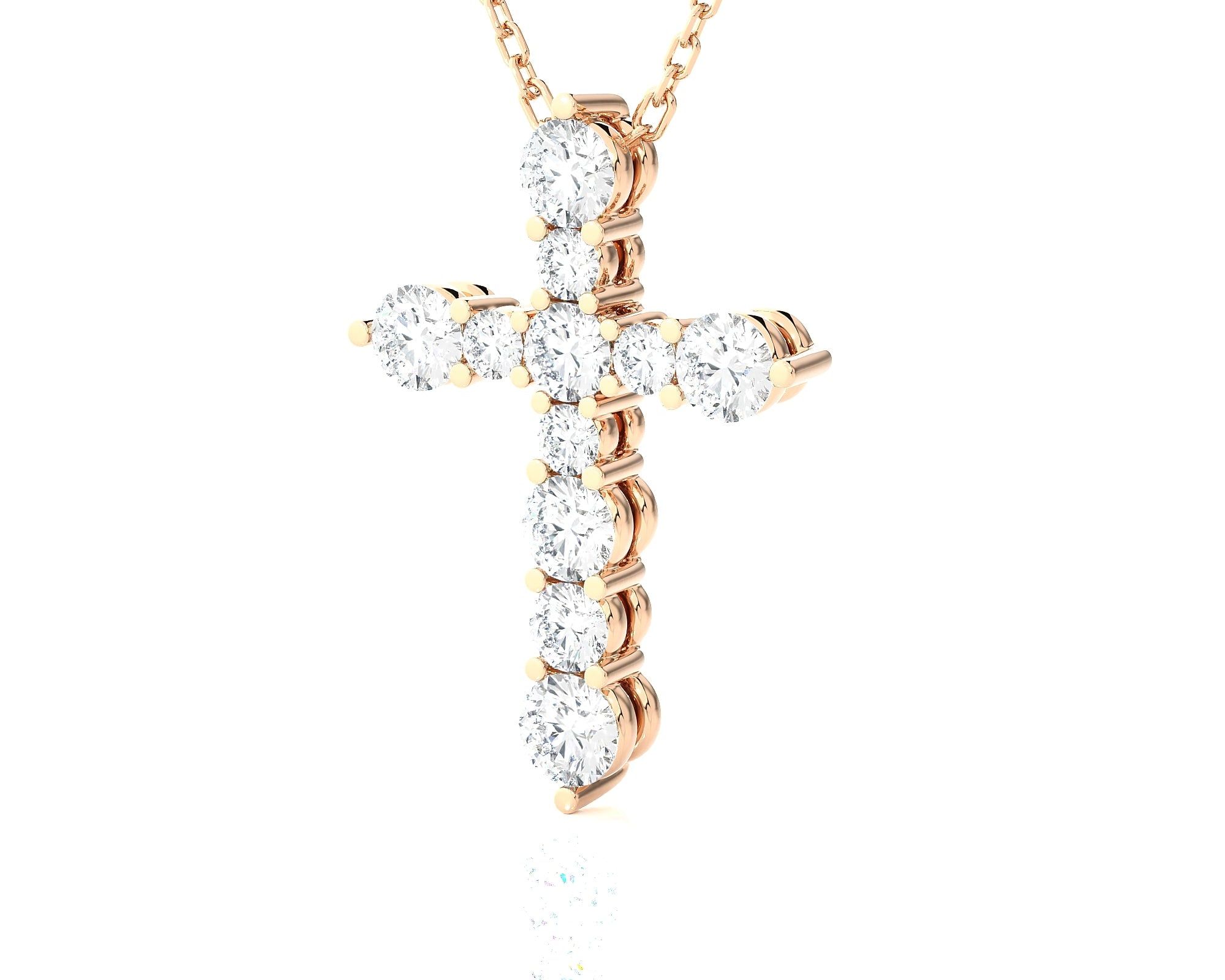 5/8 ctw Round Lab Grown Diamond Cross Pendant