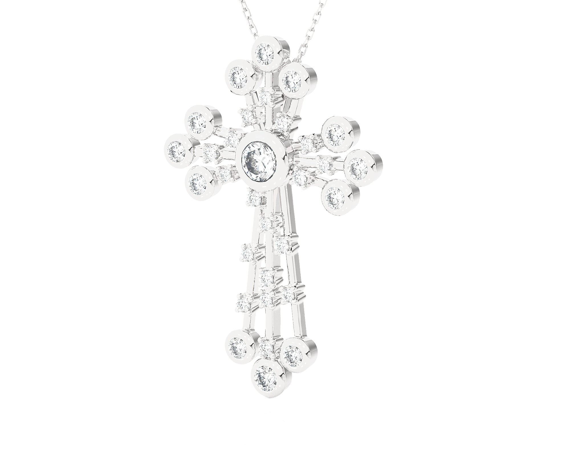 1 ctw Round Lab Grown Diamond Cross Pendant