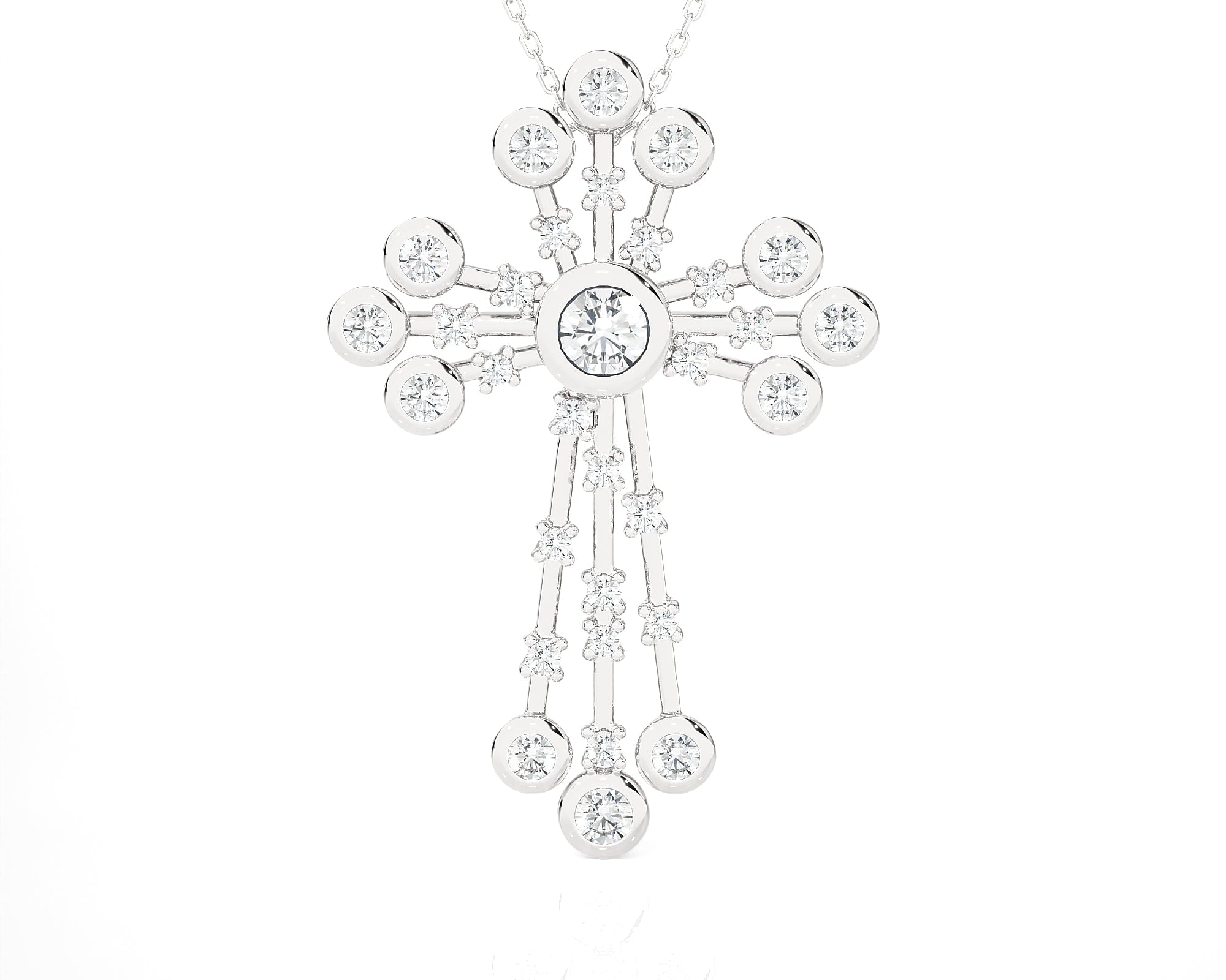 1 ctw Round Lab Grown Diamond Cross Pendant