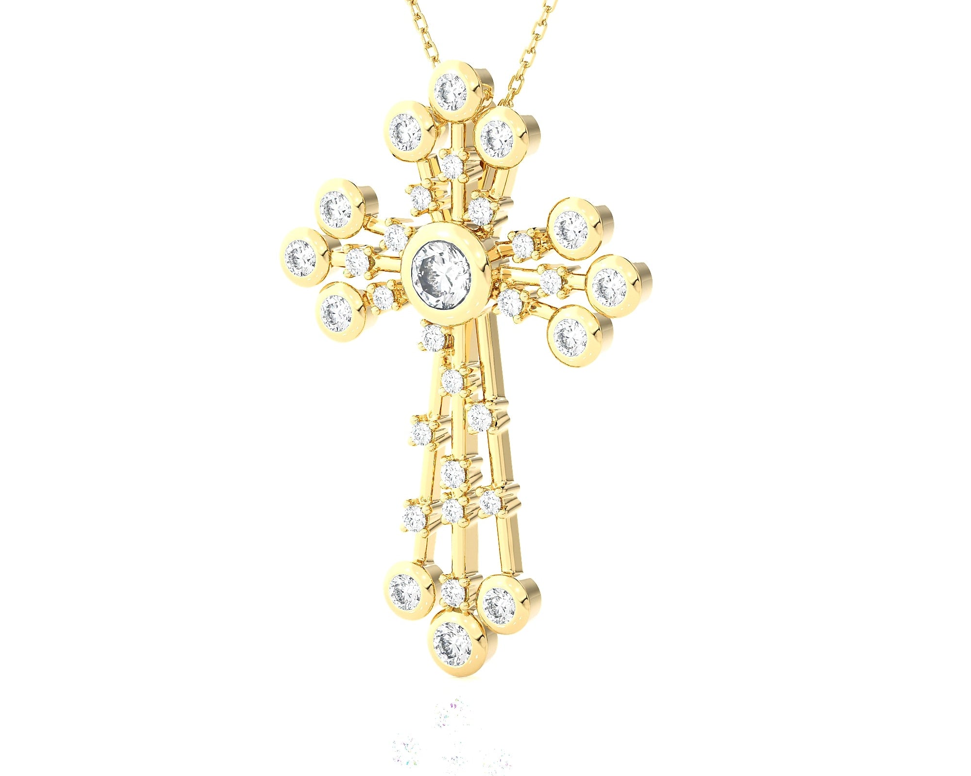 1 ctw Round Lab Grown Diamond Cross Pendant