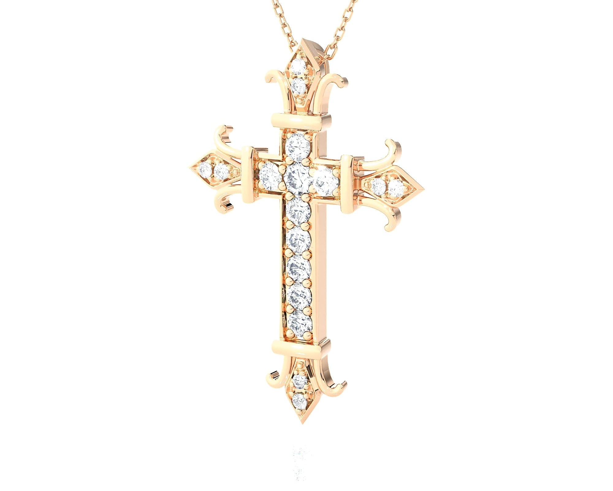 1/2 ctw Round Lab Grown Diamond Cross Pendant
