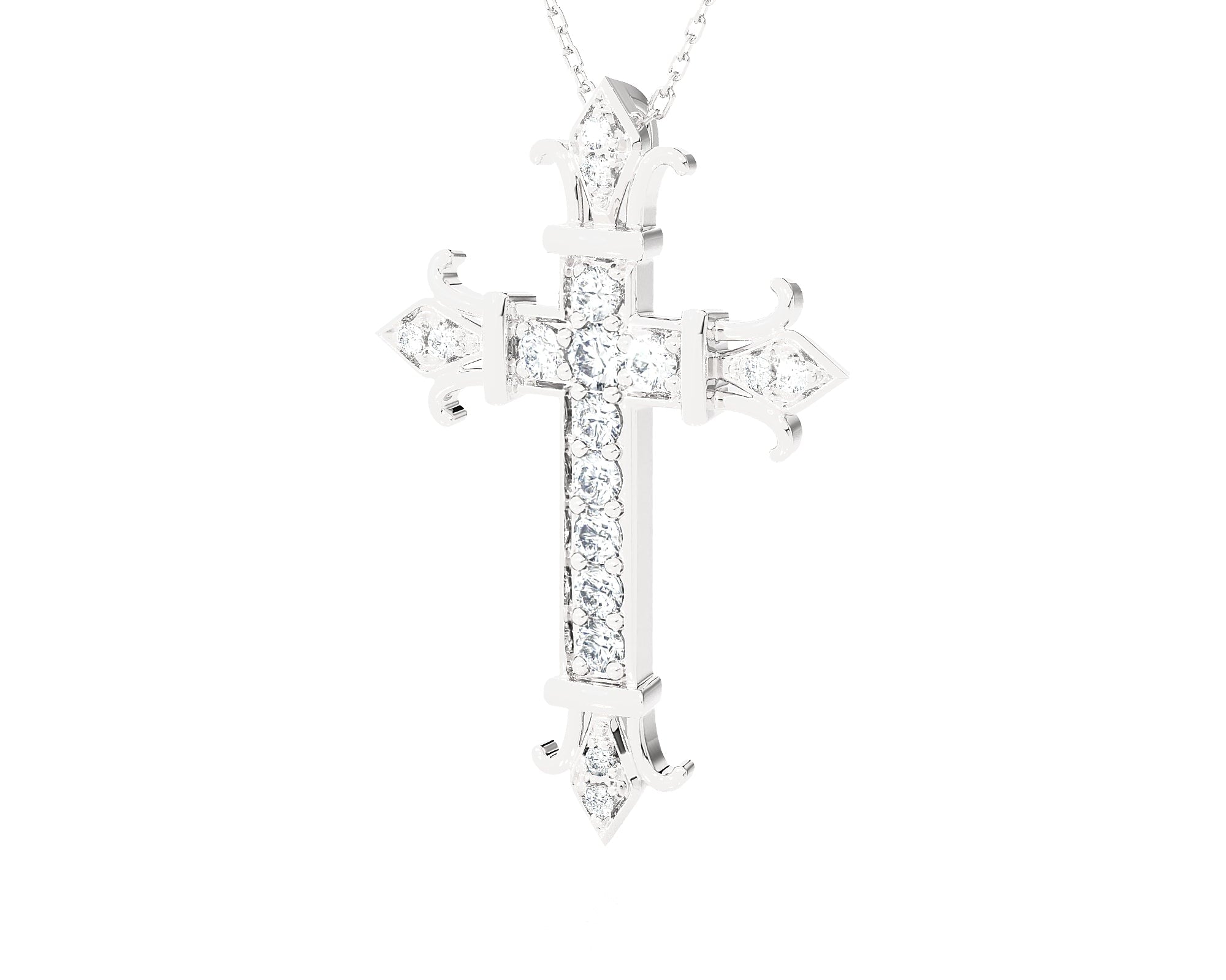 1/2 ctw Round Lab Grown Diamond Cross Pendant
