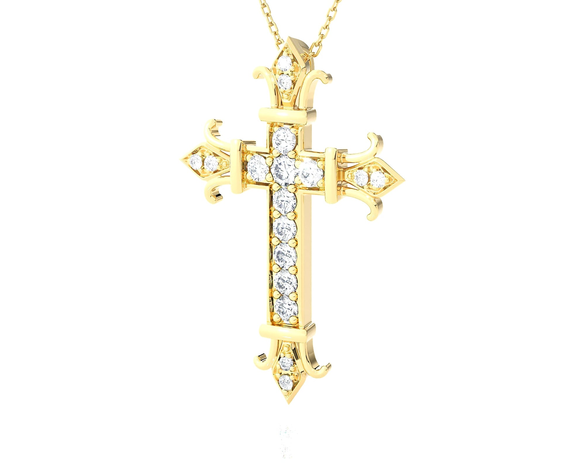 1/2 ctw Round Lab Grown Diamond Cross Pendant