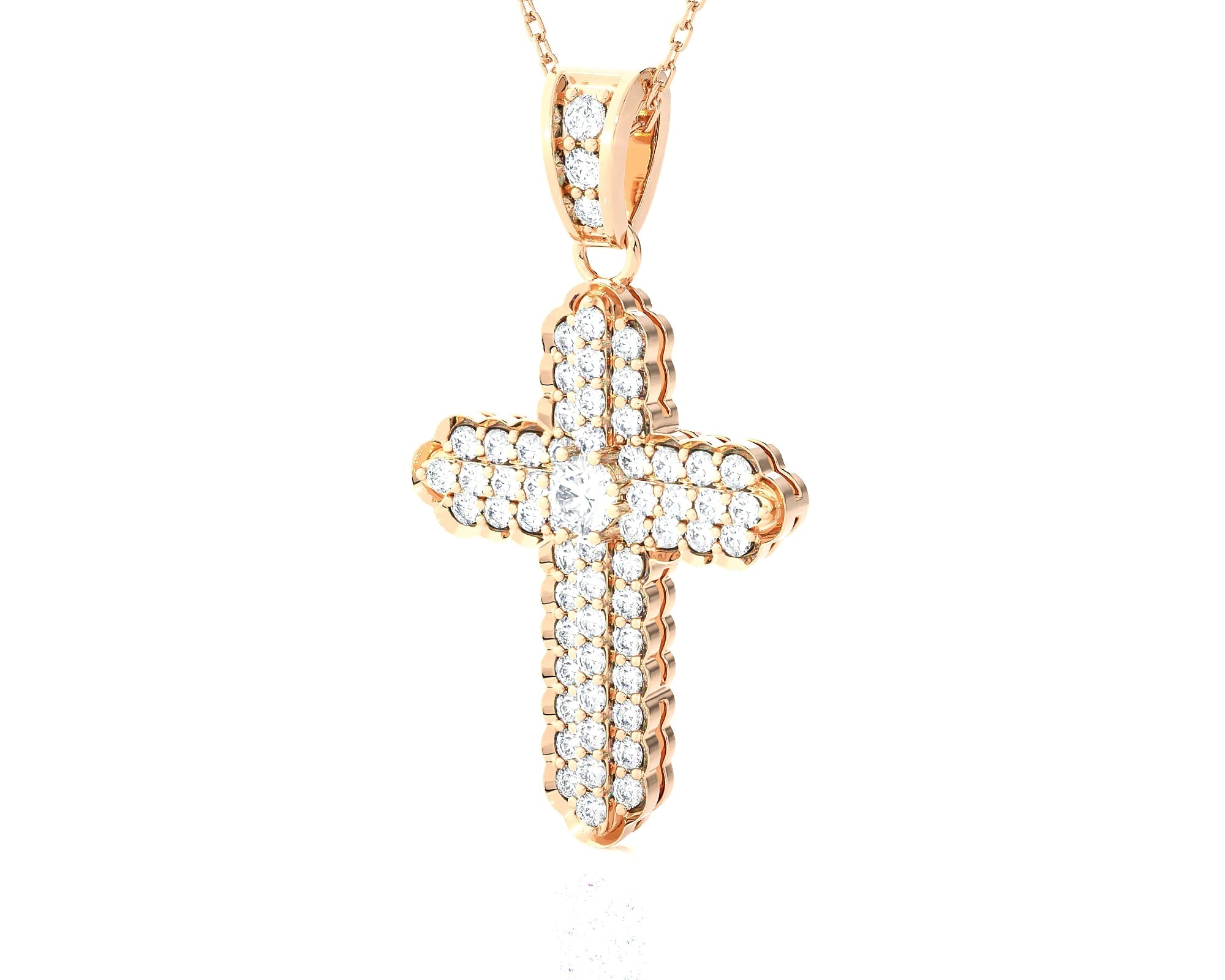 3/4 ctw Round Lab Grown Diamond Cross Pendant