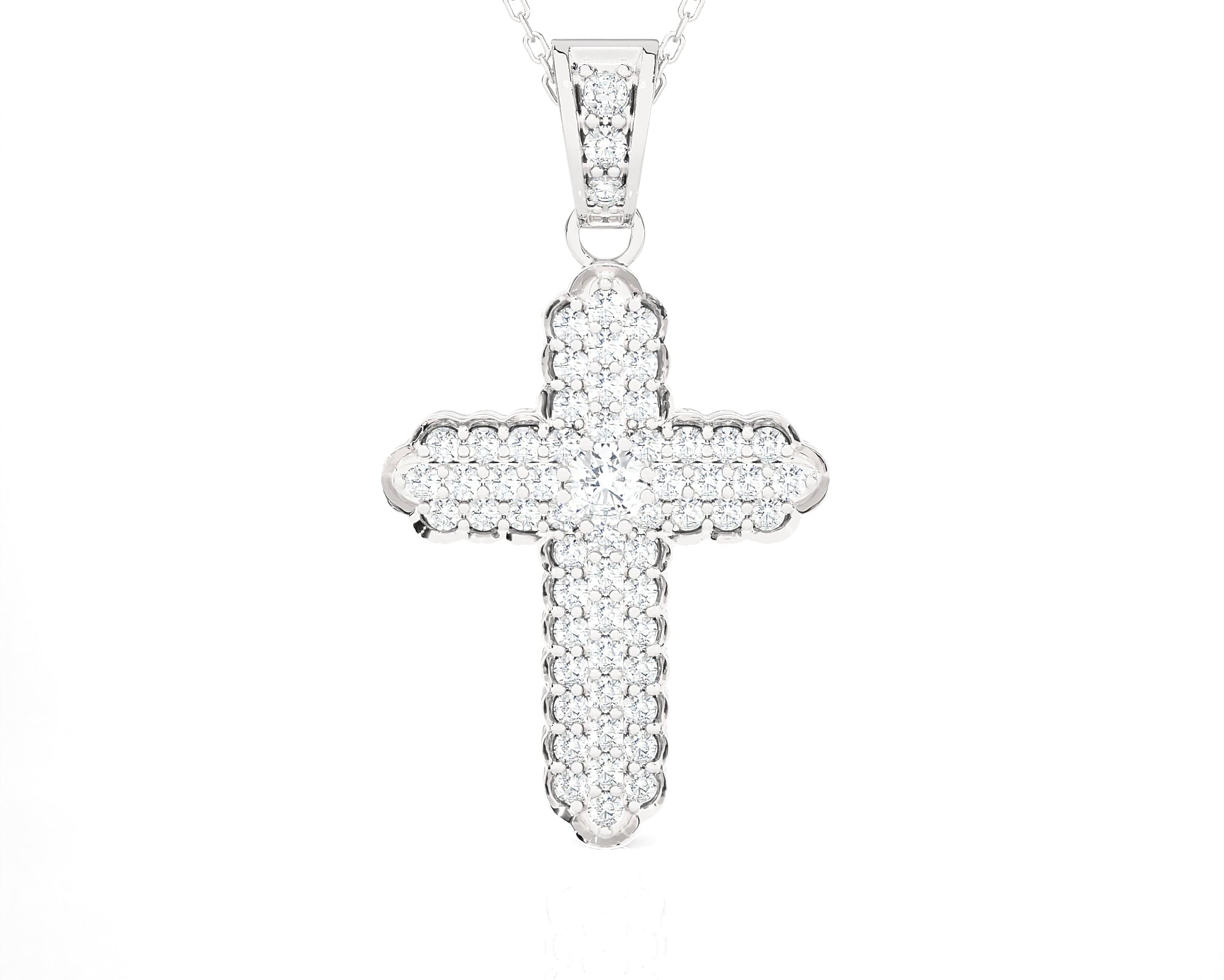 3/4 ctw Round Lab Grown Diamond Cross Pendant