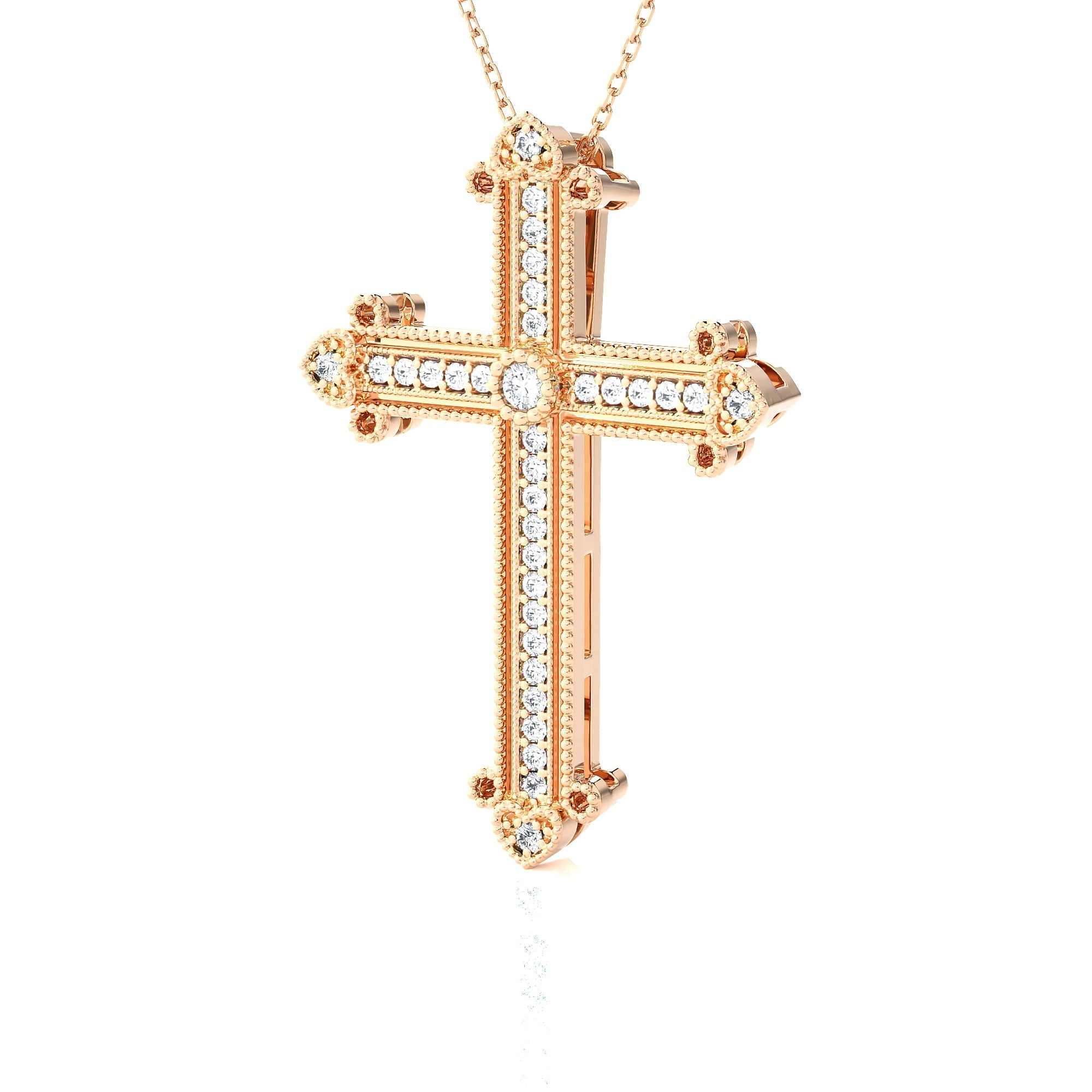 1/3 ctw Round Lab Grown Diamond Cross Pendant