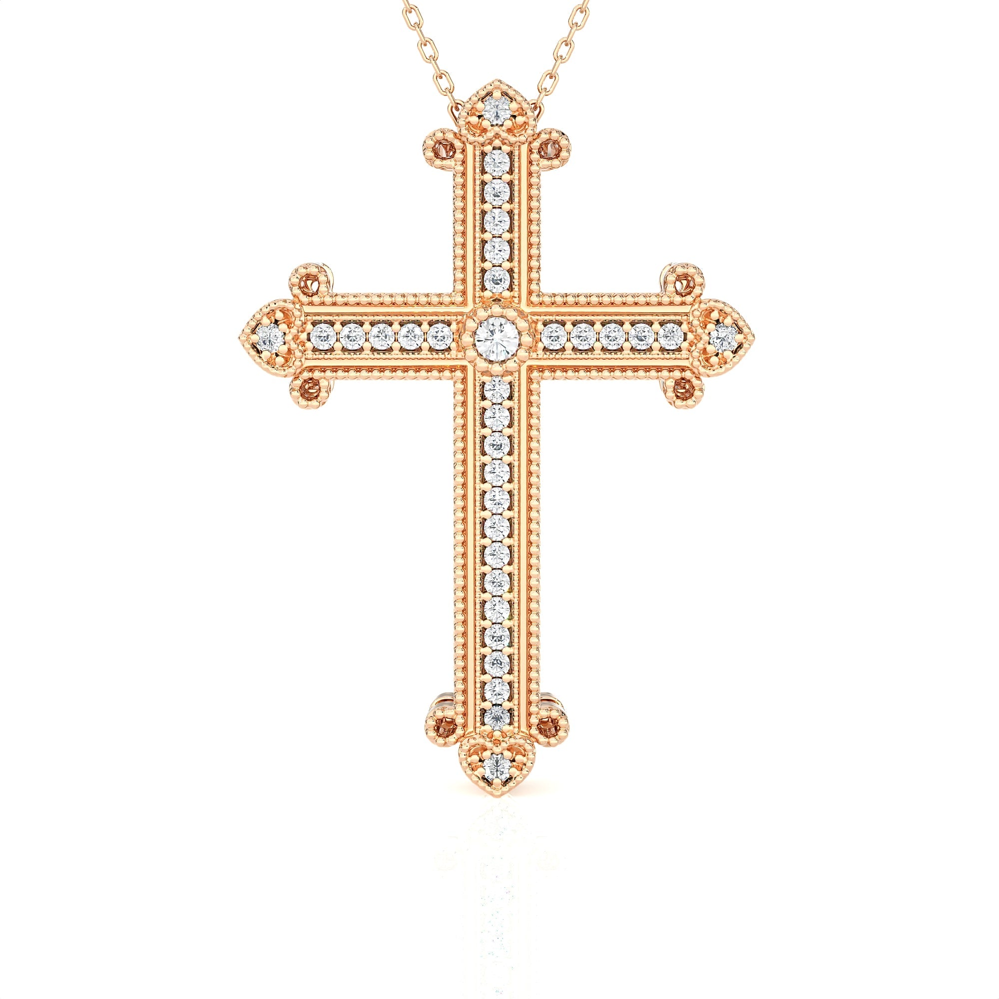 1/3 ctw Round Lab Grown Diamond Cross Pendant