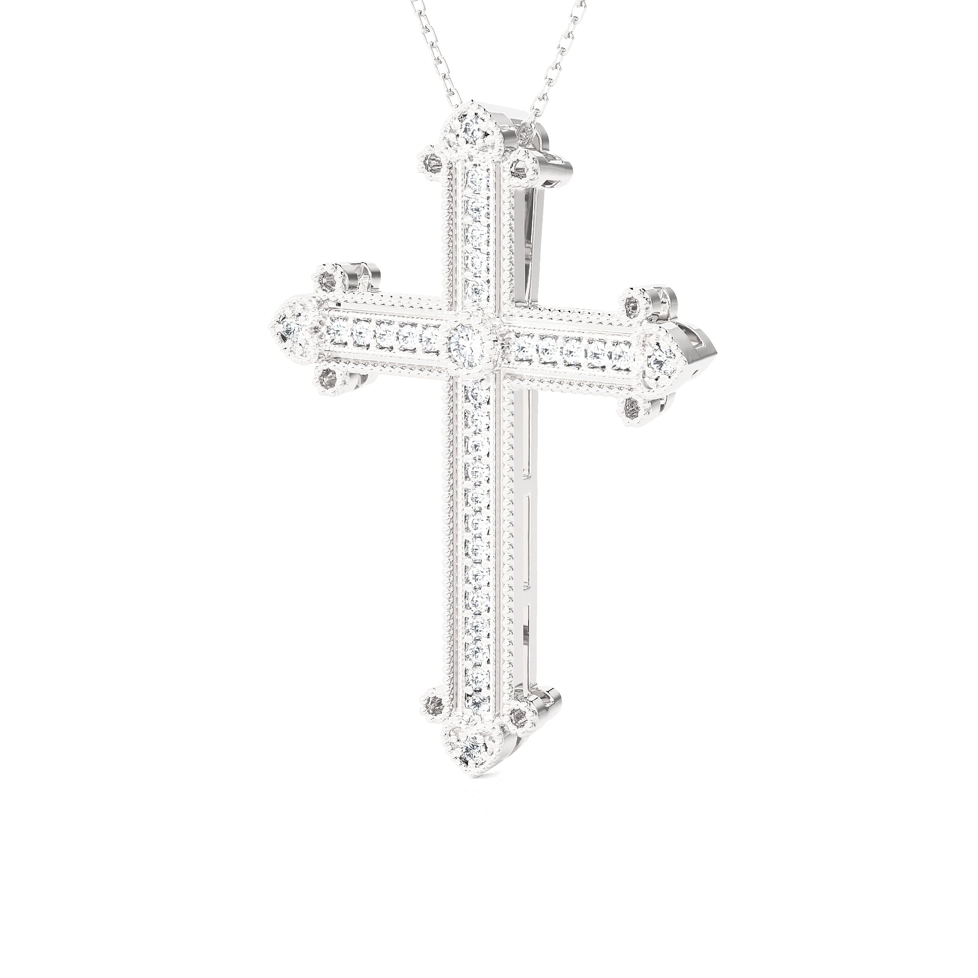1/3 ctw Round Lab Grown Diamond Cross Pendant