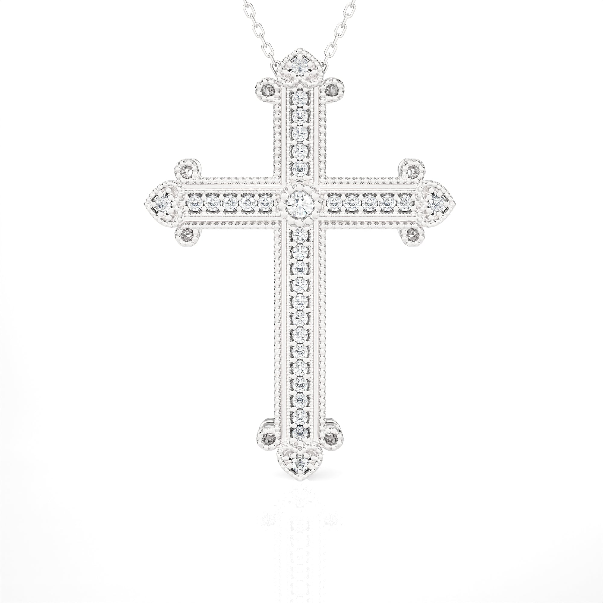 1/3 ctw Round Lab Grown Diamond Cross Pendant