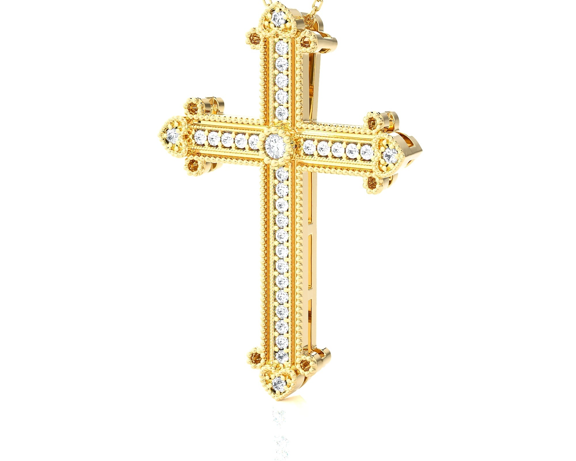 1/3 ctw Round Lab Grown Diamond Cross Pendant