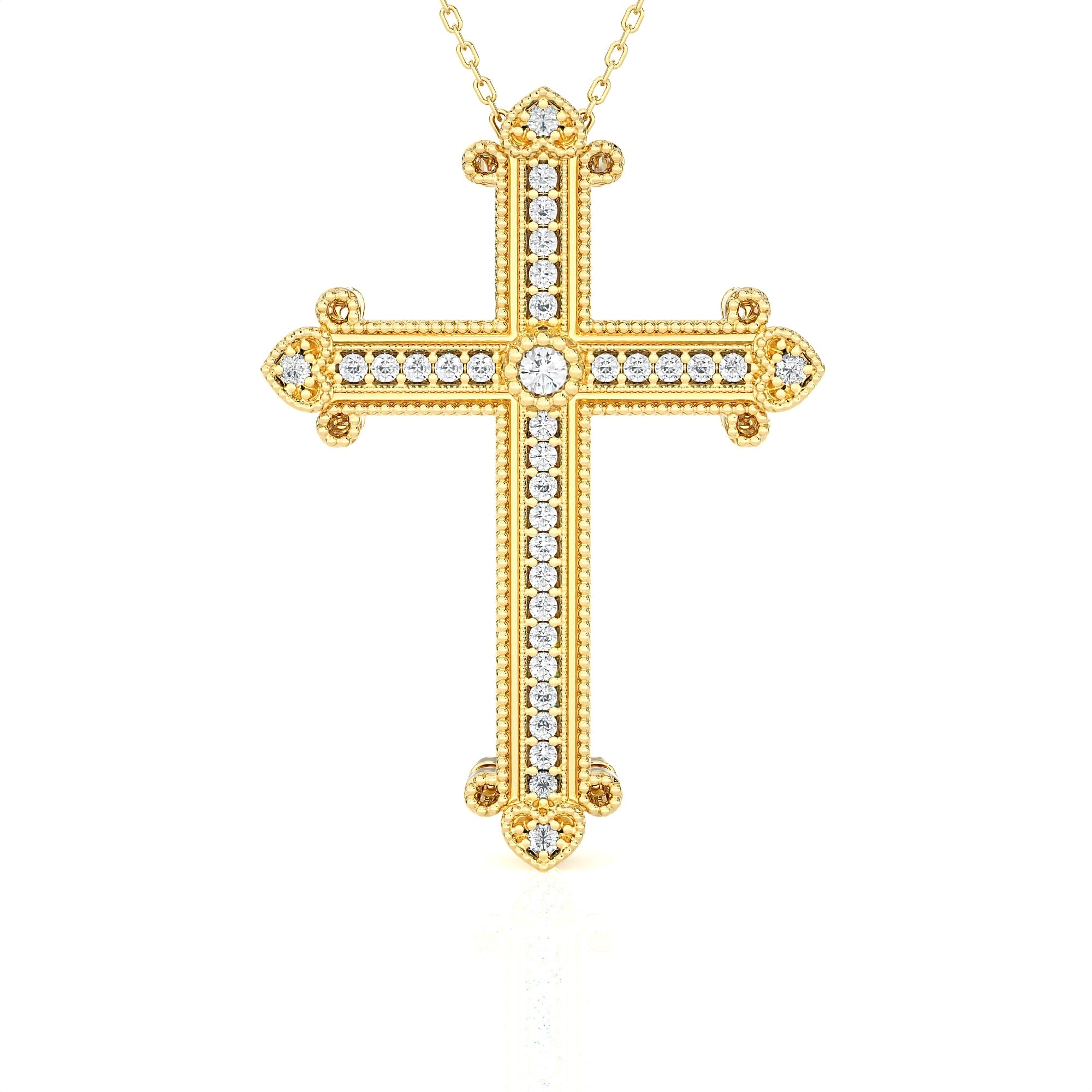 1/3 ctw Round Lab Grown Diamond Cross Pendant