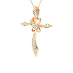 1/4 ctw Round Lab Grown Diamond Cross Pendant