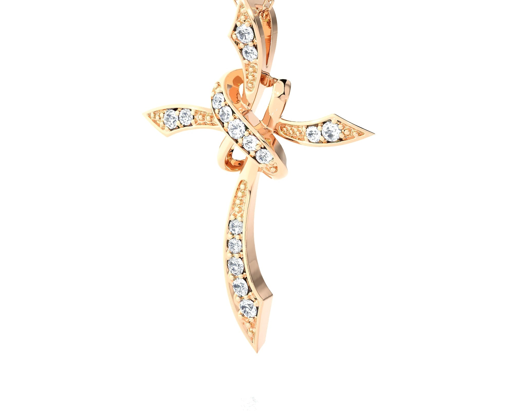 1/4 ctw Round Lab Grown Diamond Cross Pendant