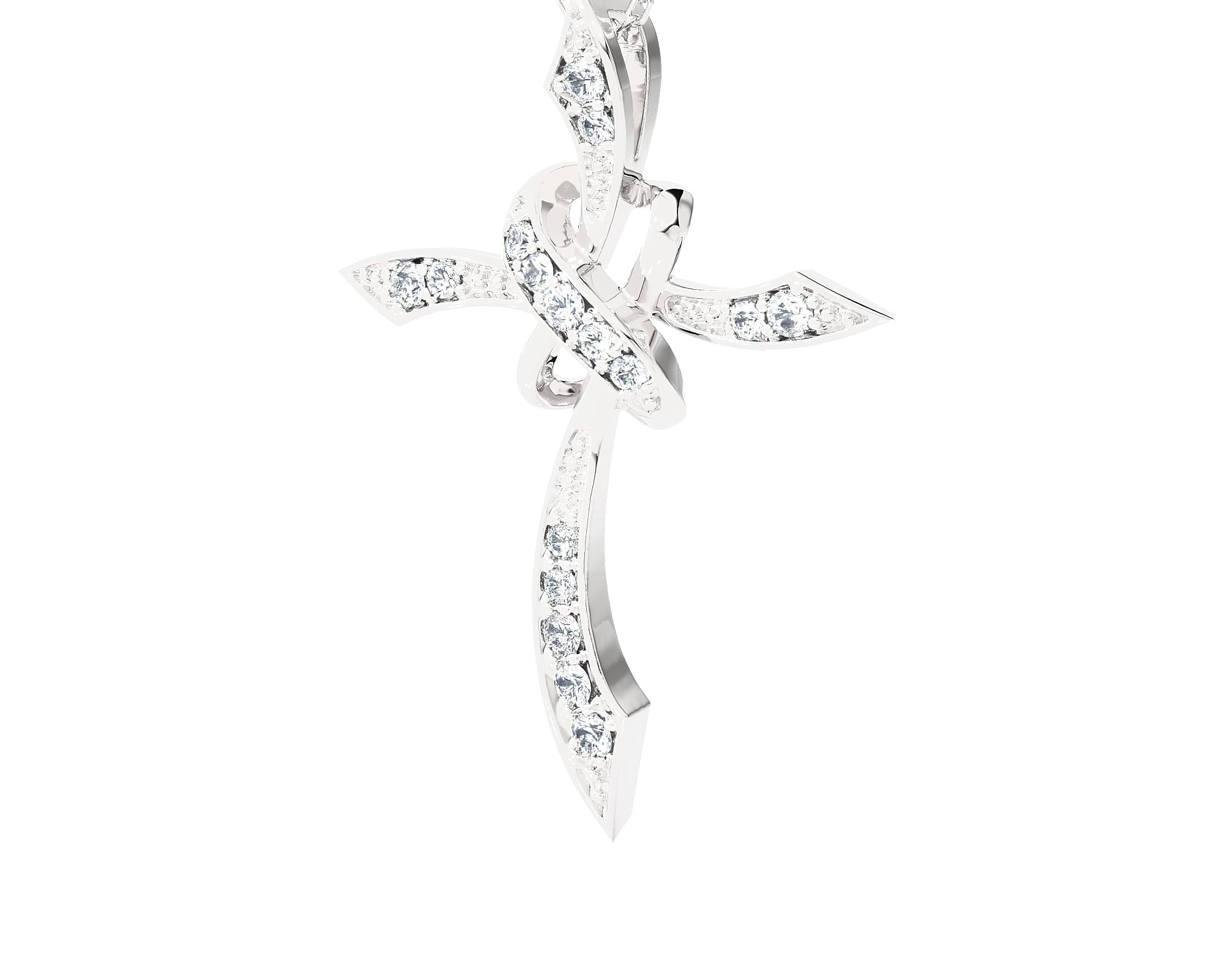1/4 ctw Round Lab Grown Diamond Cross Pendant