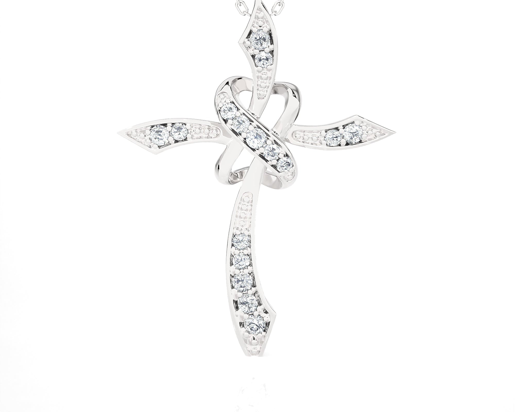 1/4 ctw Round Lab Grown Diamond Cross Pendant
