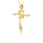 1/4 ctw Round Lab Grown Diamond Cross Pendant