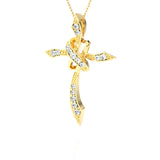 1/4 ctw Round Lab Grown Diamond Cross Pendant