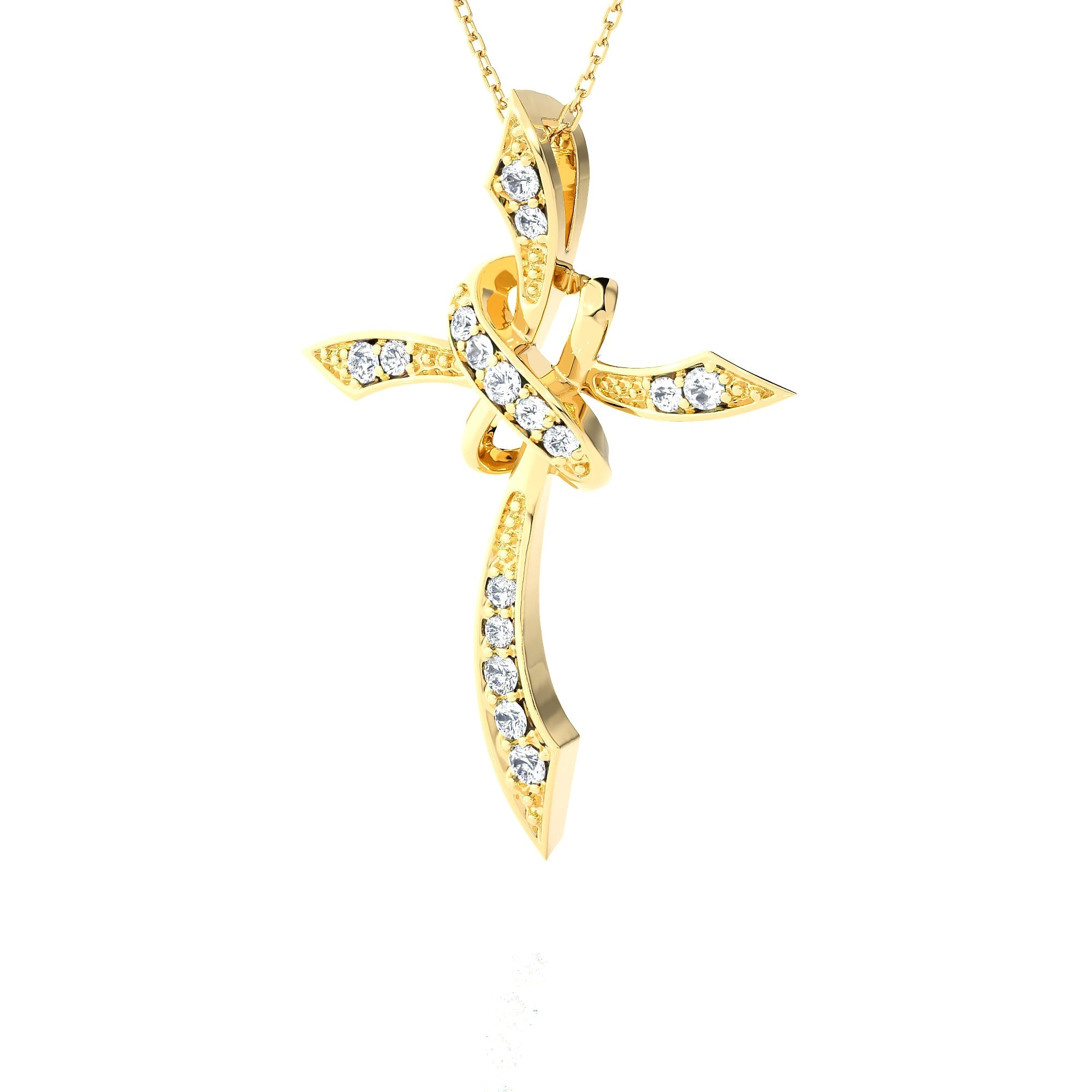1/4 ctw Round Lab Grown Diamond Cross Pendant