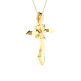 1/4 ctw Round Lab Grown Diamond Cross Pendant