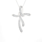 3/8 ctw Round Lab Grown Diamond Cross Pendant