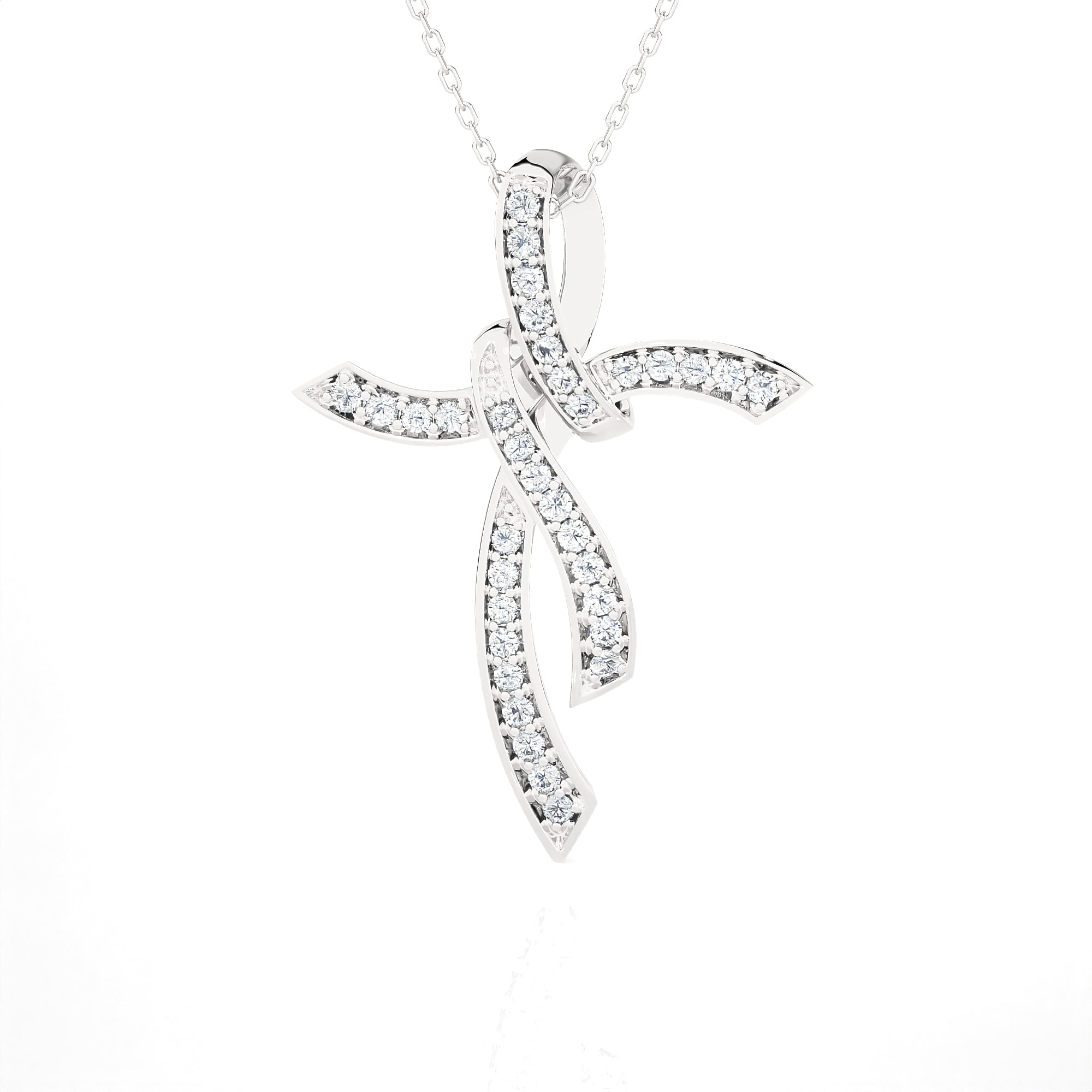 3/8 ctw Round Lab Grown Diamond Cross Pendant