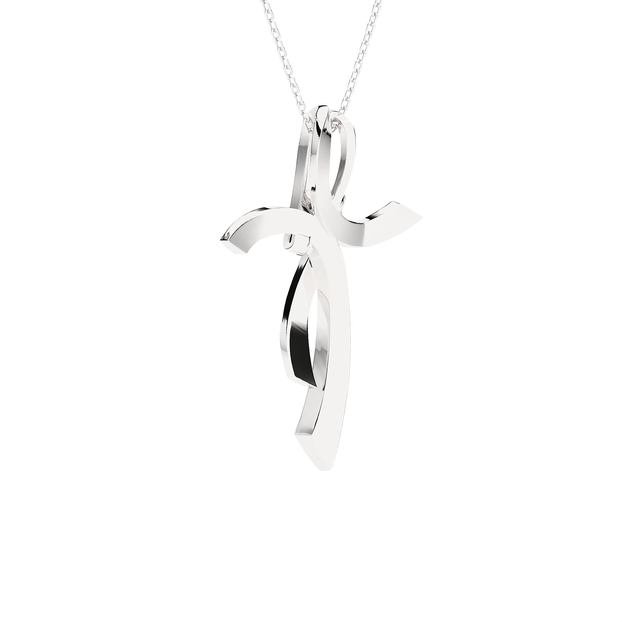 3/8 ctw Round Lab Grown Diamond Cross Pendant