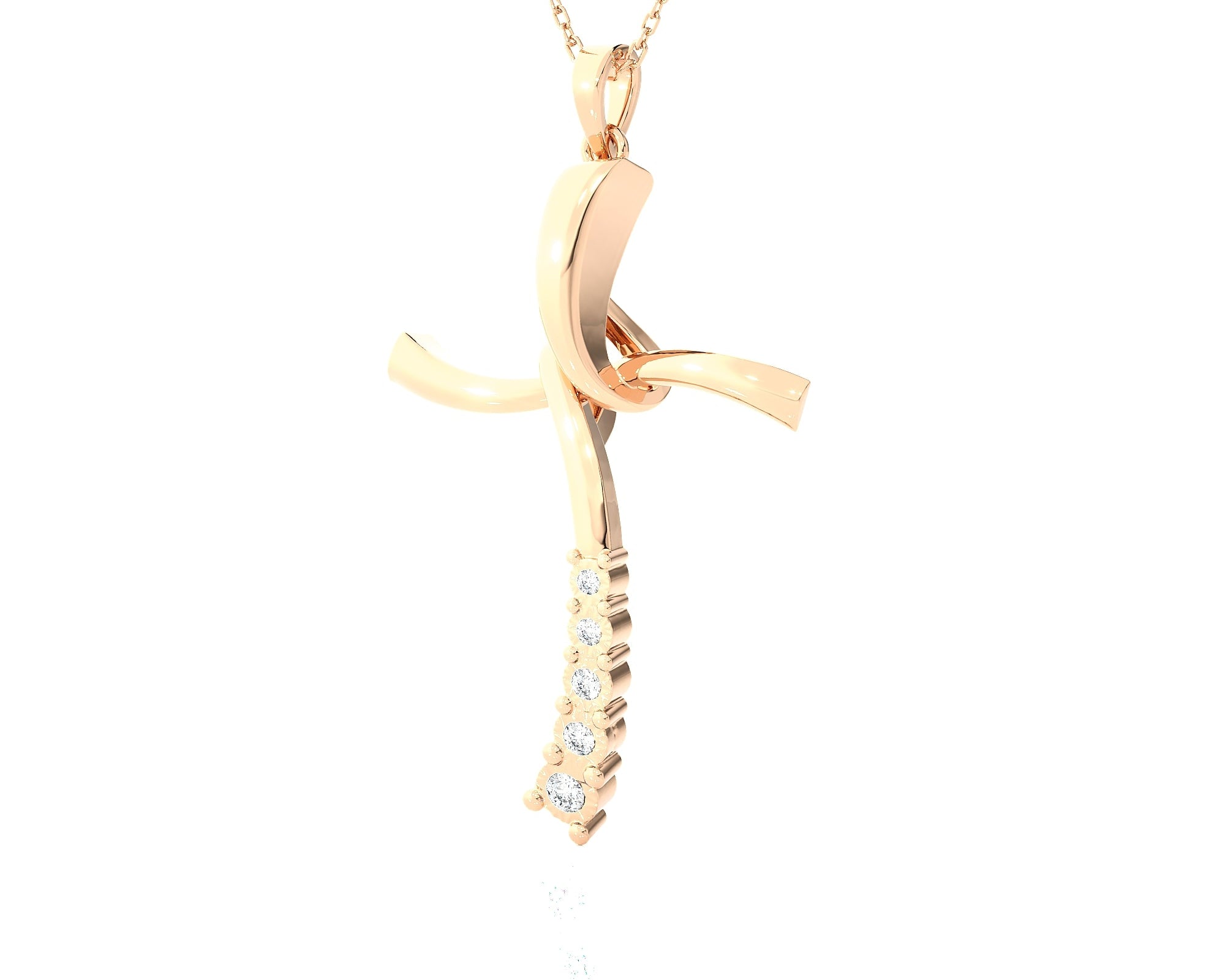 1/10 ctw Round Lab Grown Diamond Cross Pendant