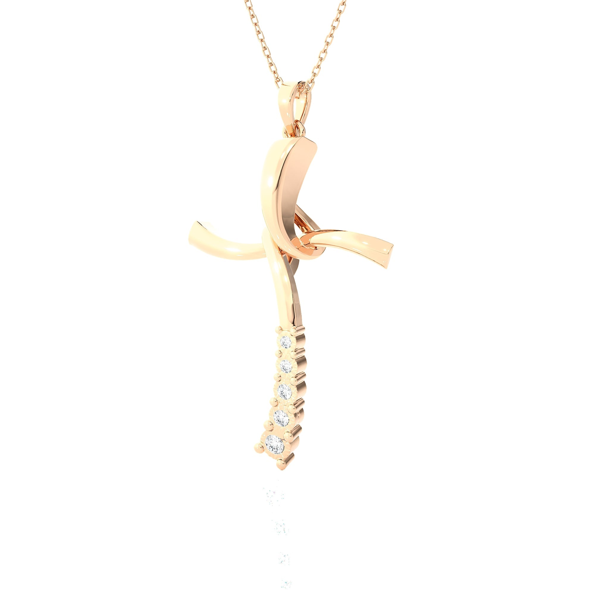 1/10 ctw Round Lab Grown Diamond Cross Pendant