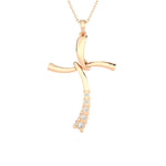 1/10 ctw Round Lab Grown Diamond Cross Pendant