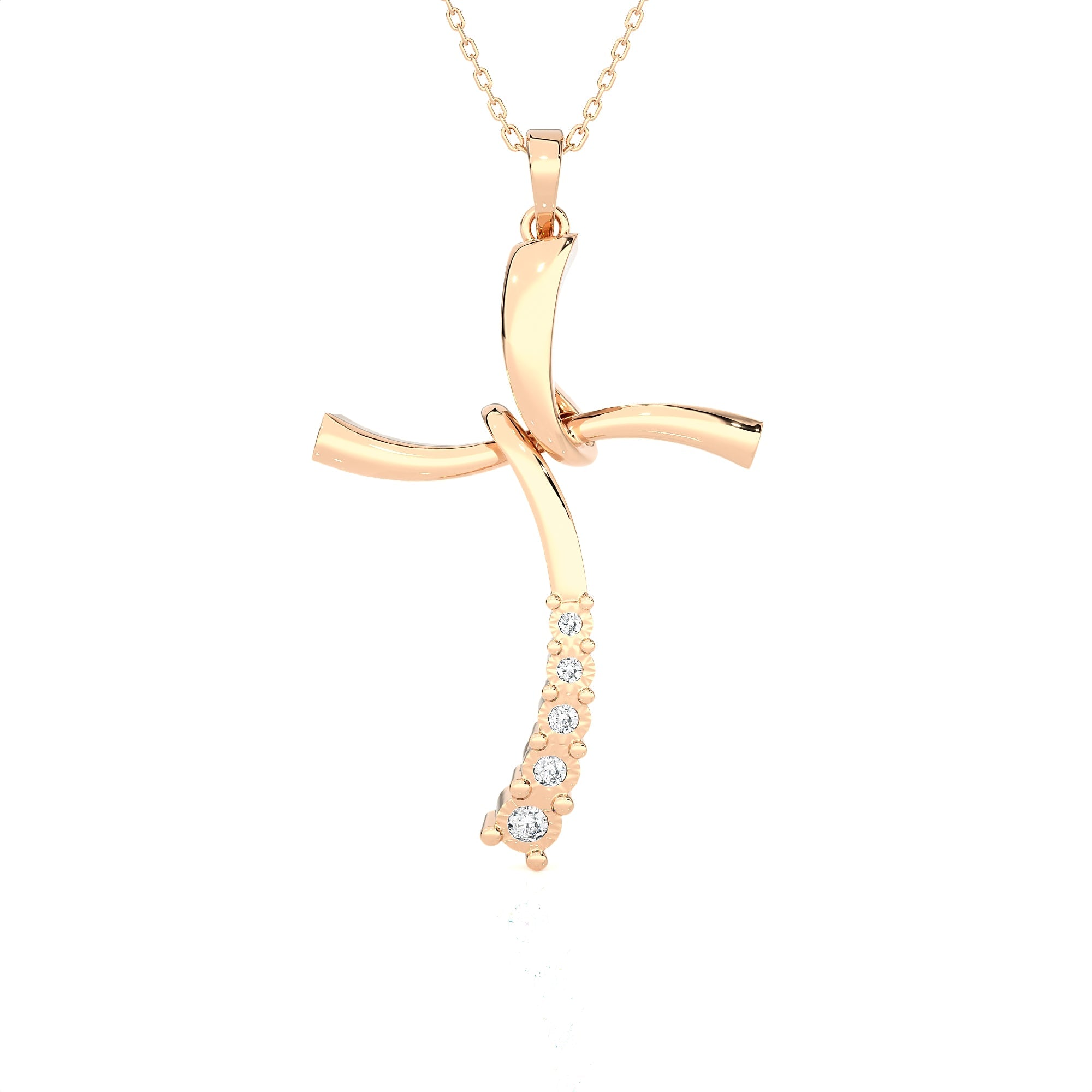 1/10 ctw Round Lab Grown Diamond Cross Pendant