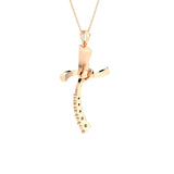 1/10 ctw Round Lab Grown Diamond Cross Pendant