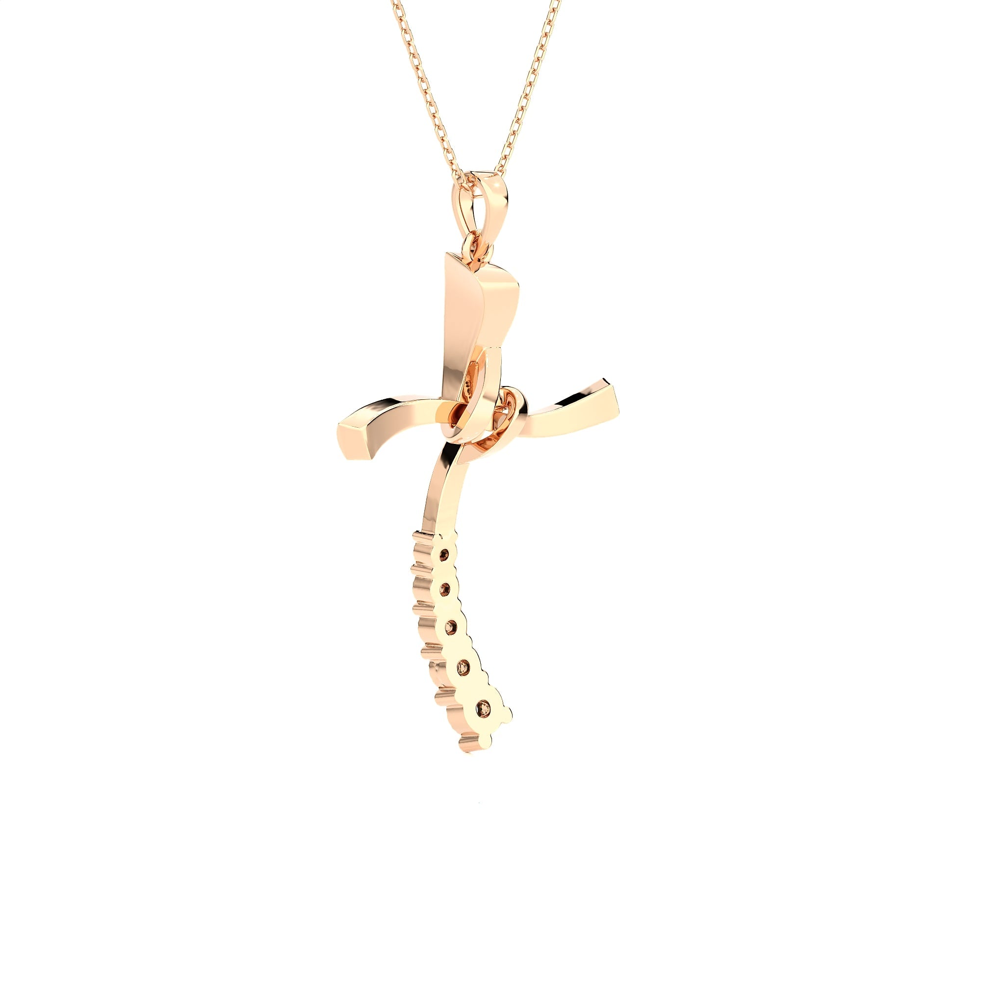 1/10 ctw Round Lab Grown Diamond Cross Pendant