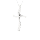 1/10 ctw Round Lab Grown Diamond Cross Pendant