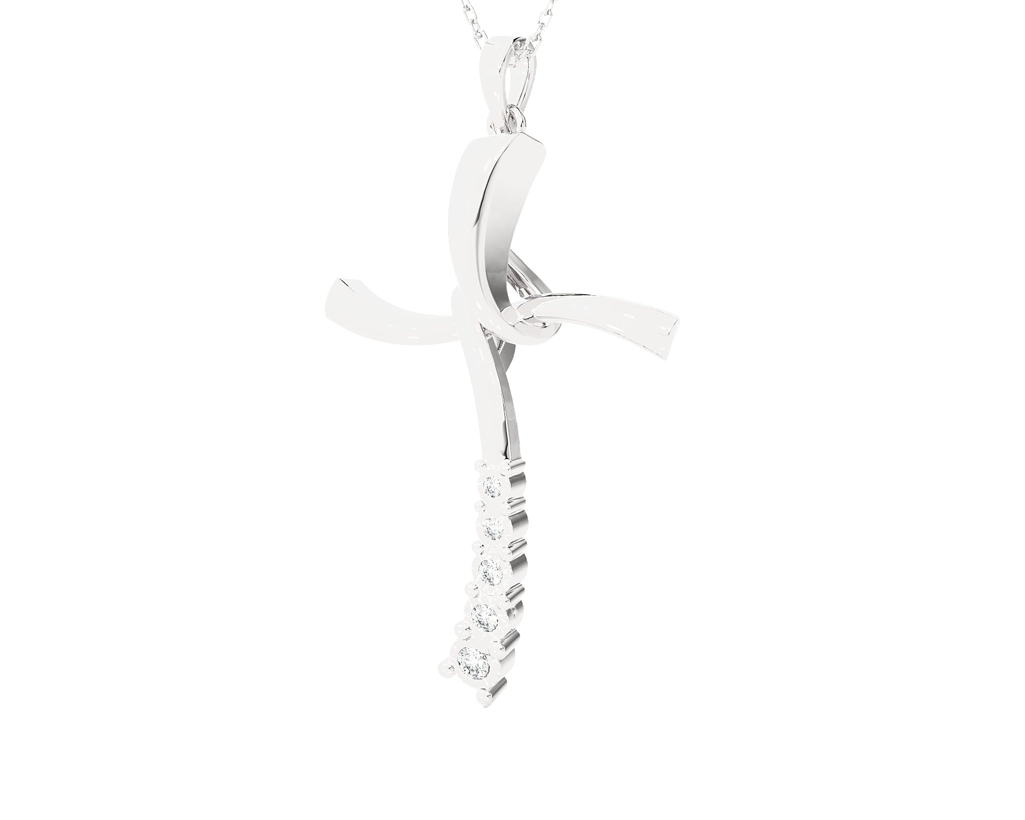 1/10 ctw Round Lab Grown Diamond Cross Pendant