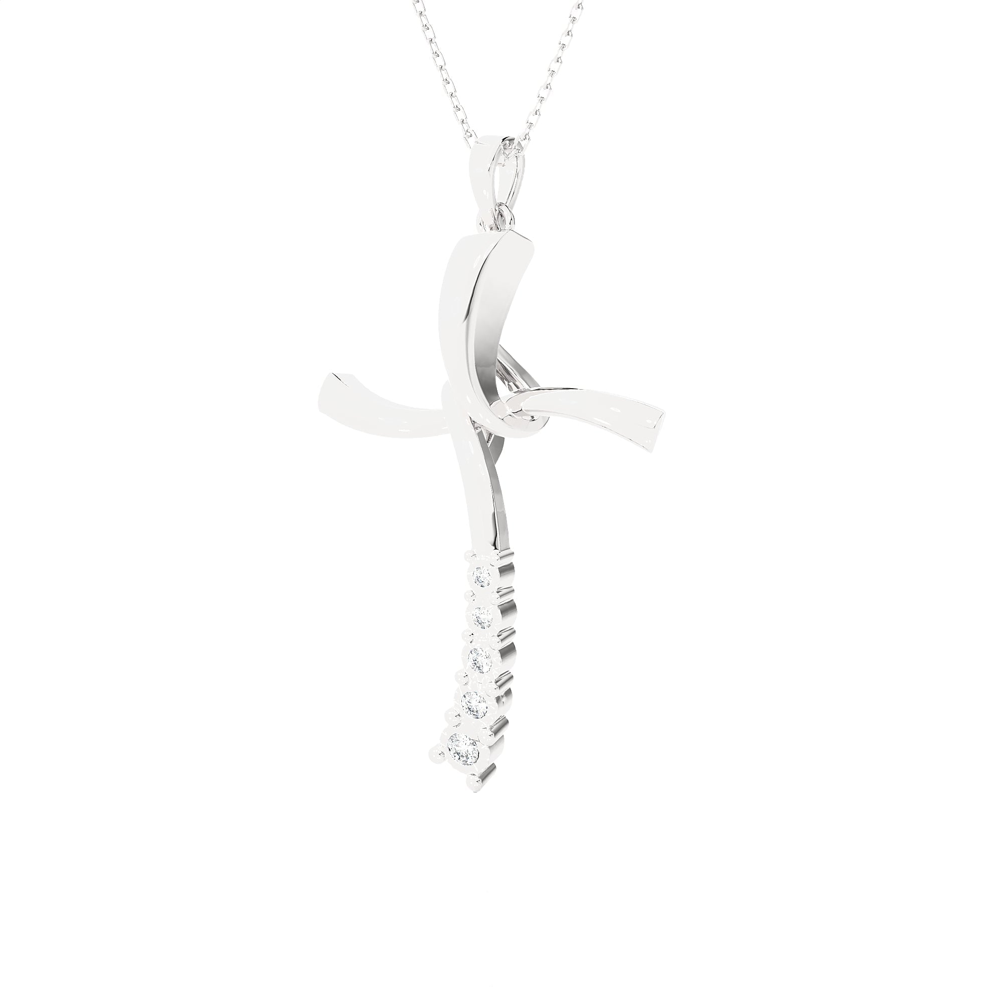 1/10 ctw Round Lab Grown Diamond Cross Pendant